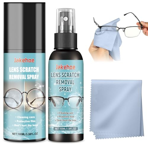 Brillenreiniger Spray 100ml + Antibeschlag Brillenreiniger Spray100ml | mit Mikrofaser Brillenputztuch,Brillenputzspray,Brillenreinigung für alle Gläser-Typen für unterwegs oder auf Reisen