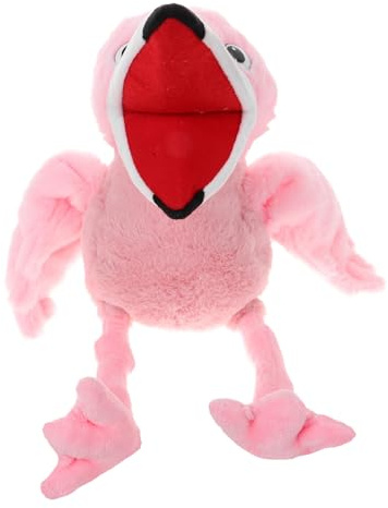 MOLUCKFU Plüsch Flamingo Handpuppe für Weiches Kuscheltier Kreatives Handspielzeug für Fantasievolles Waschbar Entwicklungsfördernd für Eltern Junge Mädchen interaktion und Beruhigende