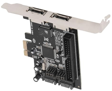 Acouto Serial ATA PCI-Controller-Adapterkarte, 2 Port PCIe zu Serial ATA ESATA IDE-Controller-Adapterkarte, Unterstützt -Festplatten, 3 Gbit/s Geschwindigkeit, PCI Express Ultra DR,