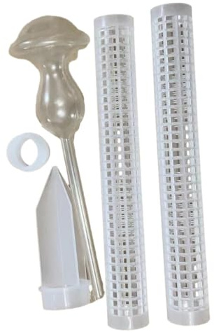 Poteau à mousse auto-arrosage 61 cm pour plantes grimpantes, design empilable avec support en maille pour Monstera, plastique transparent avec gobelet à eau