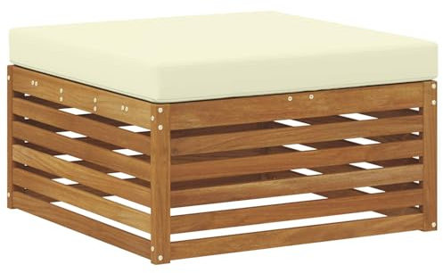 vidaXL Outdoor-Fußhocker Massivholz Akazie Natur, Balkonmöbel, modernes Gartenmöbel, elegant im Freien, wetterfest, leicht zu reinigen, Flexibles Design