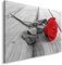 Feeby Quadro Su Tela Fiore Rosa XXL 120x80 cm 1 pezzo Stampa Murale Fotografia Decorazione da parete Immagini Moderni per Soggiorno Camera da Letto Ufficio Cucina Legno Un Colore Bianco Rosso