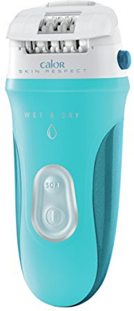 Calor Epilateur Skin Respect, Technologie Skin Respect, Technologie d'épilation perfectionnée Wet&Dry, Autonomie longue durée, 3 accessoires, Fabriqué en France EP8030C0