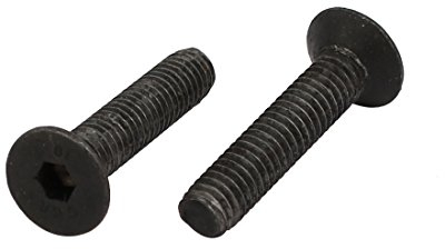 sourcing map 2 Stück Linksgewindebolzen M4x20mm 10.9 Grad flach Senkkopf Innensechskant