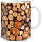 TRIOSK Tasse mit Holz Motiv Baum Stamm Stapel Holzoptik Geschenk lustig für Holzfäller Holzliebhaber Frauen Männer Kollegen, Keramik 300ml