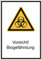 Vorsicht Biogefährdung Kombischild, PVC-Folie selbsklebend, 210 x 297 mm, Warnzeichen Aufkleber, Piktogramm nach ASR A1.3 / ISO 7010 W009