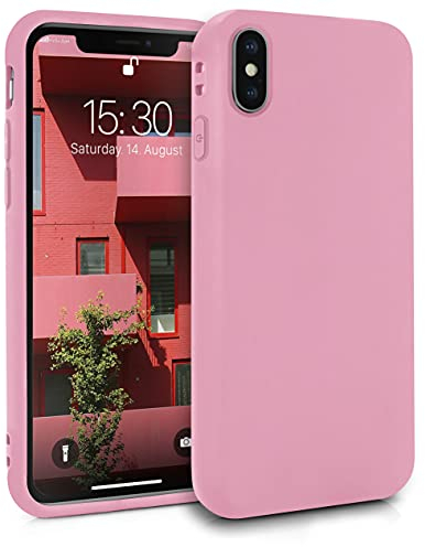 MyGadget Hülle kompatibel mit iPhone X | Xs - robuste Handyhülle TPU Case Slim Silikonhülle - Back Cover Kratzfest Schutzhülle matt Rosa