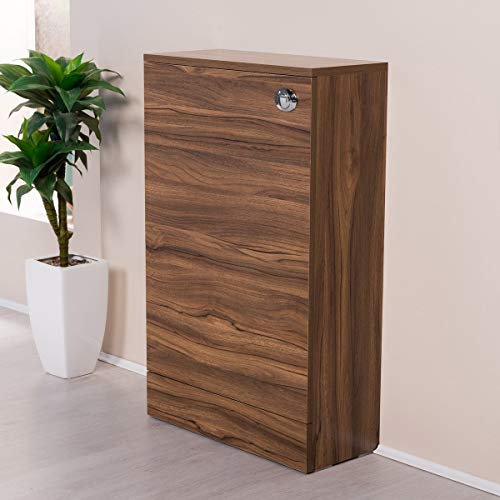 Walnut Contemporary Rectangular Back to Wall Unit with Concealed Dual Flush Cistern (No Toilet) 500mm