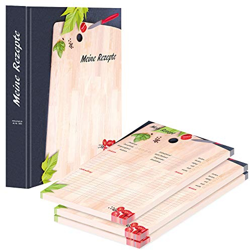 PRICARO Rezeptordner mit Rezeptblock Schneidebrett, A4