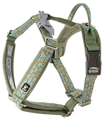 Hurtta Razzle-Dazzle Gepolstertes Y-Geschirr für Hunde, 100% recyceltes Polyester, grün, 65-80 cm