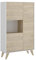 Mobelcenter - Mueble Aparador Alto 3 Puertas - Buffet Moderno - Armario Auxiliar Comedor - Acabado Color Blanco y Natural - Medidas: Ancho: 81 cm x Fondo: 43 cm x Alto: 135 cm - (1253)