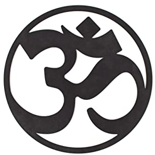 CONTRAXT Ohm zeichen Spirituelle deko holz. Mandala wandbild aus holz Vintage meditation zubehör indien indische om zeichen symbole deko buddha wanddeko esoterik dekoration (Ohm, Schwarz)