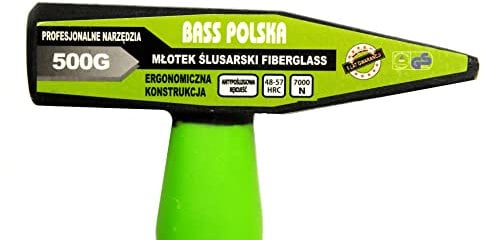 BASS POLSKA Marteau de mécanicien Marteau Fibre de verre Solide Pratique Manche profilé Clous Atelier de montage Accueil Fabrication solide Garantie 10 ans Fibre de verre 500 g