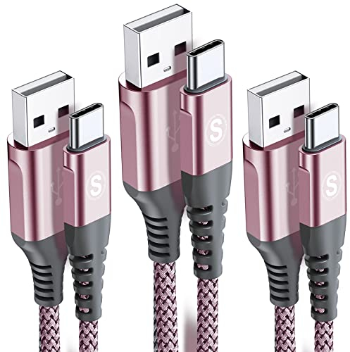 sweguard USB C Kabel 3.1A [3Stück 3m+2m+1m] Schnellladung, Ladekabel USB C Nylon Type C Kabel für Samsung S25 S24 S23 S22 S21 zu S8 Plus/Ultra/FE,Note20,A71 A52 A51,i Phone 16 15 Pro Max,HUAWEI P60
