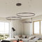 HYQJUNE Modern LED Ring Pendelleuchte Dimmbar Wohnzimmerlamp Aluminium Kronleuchter Mit Fernbedienung Schlafzimmer Hängeleuchte Salon Esszimmer Deckenleuchte Metall Acryl Hängelampe,Braun,60+80+100