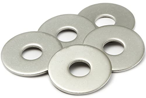 AMLOOPH M24 Washers, M24 x 44mm A2 Stainless Steel Flat Washers 5Pack | Metal Flat Washers Thickness 4mm, Large OD Plain Wide Metal Round Flat Spacer Repair Washer for Screws Bolts
