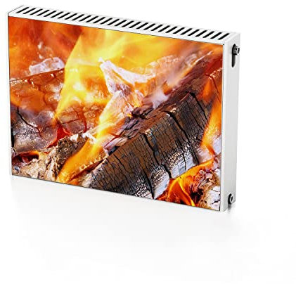 Coloray Magnetic Radiator Cover Magnet Self-Adhesive 80x60 cm 31.5x23.6 inches Protection - Wood in The Fireplace