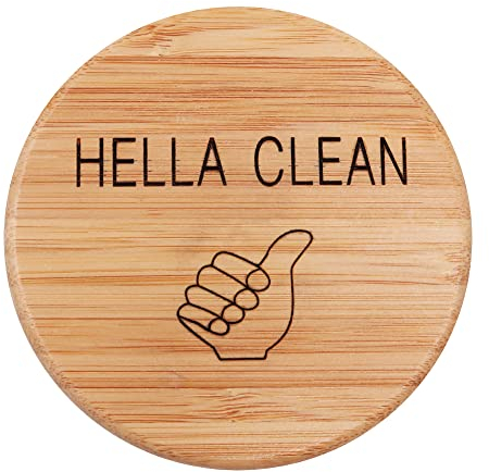 Hsthe Sea 2PCS Bamboo Dishwasher Magnet Round Kitchen Dishwasher Magnet Clean Dirty Sign（A）
