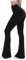 Sundwudu Schwarze Yogahose für Damen – weiche, hohe Taille, Bootcut-Leggings, hohe und Lange Bootleg-Hose für Damen, 1-schwarz, X-Klein