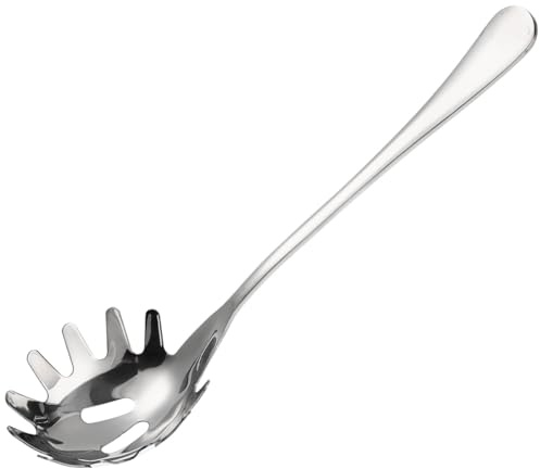 DOITOOL Spaghetti Spoon 9.44 inch Stainless Steel Pasta Serving Utensil Noodle Ladle with Comfortable Handle for Serving Spaghetti Ramen Dumplings Eggs Easy to Clean Kitchen Tool