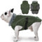 DENTRUN Hundemantel Fleece, Hund Wintermantel, Hundemantel Wasserdicht mit Fleece Gefütterte, Pullover für Hunde, Wintermantel Hund Mittelgroß, Winter Wasserdicht Hundejacke (Armeegrün,M)