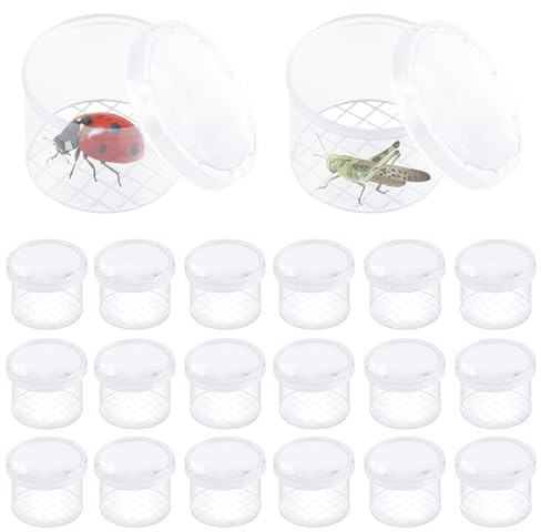 JSMTKJ 20 Stück Becherlupen - Klares Lupenglas für Forscher & Käfersammeln - Insektenbeobachter Set für Kinder & Erwachsene