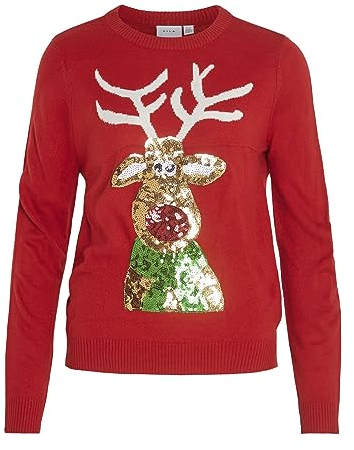 Vila Female Strickpullover Pailletten Weihnachts