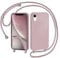 AOMYKE Handyhülle für iPhone XR Hülle mit Band, Handyband iPhone XR Hülle zum Umhängen Schutzhülle mit Kette Kordel Weich TPU Liquid Silikon Case, Pink