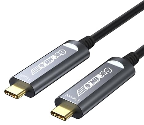 GeoHN.G Glasfaser USB C auf USB C Kabel 15M, USB 3.2 10Gbps High-Speed Lange Distanzen AOC USB Kabel für VR-Headsets, Quest2, Webcam, Kamera, Mini-PC und Mehr
