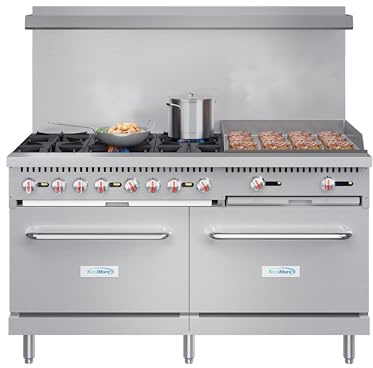 KoolMore 60 in. 6 Burner Commercial Natural Gas Range with 24 in. Griddle (KM-CRG60-NG)