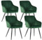 exitodesign Polsterstuhl Milton Gepolsterter Stuhl Esszimmerstühle Bürostuhl Stuhl Küche Wohnzimmer Bequem Praktisch Haltbares Material esstisch mit 4 stühlen 54,5x59x83 cm Dunkelgrün