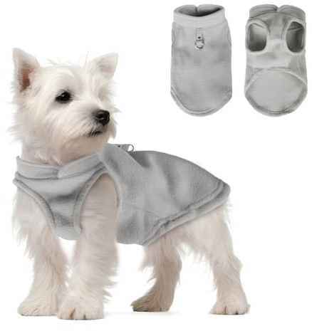 FEimaX Hundepullover Hundejacke Winter Warme Hundemantel für Kleine Mittlere Hunde Fleece Hundeweste Welpen Weiche Wintermantel mit Leinenring