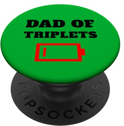Müde Vater von Drillingen Vater mit Triplett Babys niedrige Batterie PopSockets mit austauschbarem PopGrip