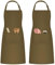 KOMBOH Unisex-Kochschürze, professionelle Schürze, strapazierfähig, atmungsaktiv, große Riemen und große Taschen., Zimt, Packung von 1