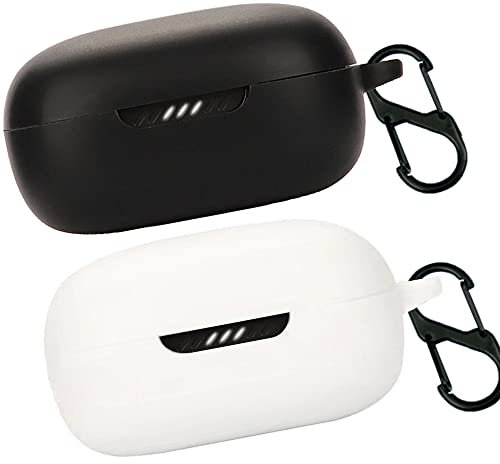 Akancy Compatible with JBL Live Pro 2 TWS Custodia per cuffie, [Supporta la ricarica Wireless] [Custodia protettiva antiurto] Custodia protettiva in Silicone protettiva per cuffie (Black White)