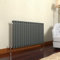 GY Bath Horizontal Radiator Anthracite Oval Column Designer 600x1003mm Single Modern Central Heating Rads