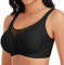 Tuopuda BH Damen Ohne Bügel Nahtlos Spitzen BH Atmungsaktiv Bralette Minimizer BHS T Shirt Schlaf BH Klassischer BH Komfort Vollschalen Bra, Schwarz, L