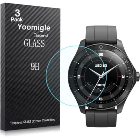 Yoomigle 3 Pack Compatible with TOOBUR IDW18 Smartwatch Screen Protector Tempered Glass for VeryFit IDW18 Smart Watch Screen Protectors Foils Glass Anti-Scratch