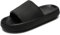 Waysoland Badelatschen Damen Herren,Wolkenschuhe Damen Airfoot Wolken Rutschfest Schnell Trocknend Super Bequeme Dicke Sohle Pantoletten Sommer Garten Badeschuhe(Schwarz,42/43 EU)