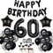 Deko 60. Geburtstag Mann Schwarz Tortendeko Luftballons Party Ballons Dekoration Geburtstagsdeko Jahre Frau