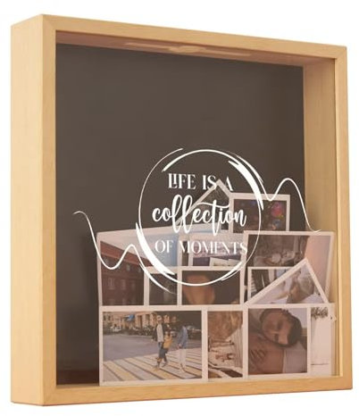 Hochzeit Schattenbox - Foto Case, Foto Sammlung Box | Große Tiefe Bilderrahmen Display Box mit , Hochzeit Shadow Box für Ihre Freundin Partner Display Bilder