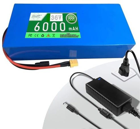 ZXLLAFT 36 V 8 Ah Lithium-Akku, 36 V 8000 mAh Li-Ion, wasserdichter Akku, 10S3P Hochleistungs-Akku, Ersatzakku, wasserdichtes PVC für 200 W – 500 W Motor-Set,Xt60 Plug