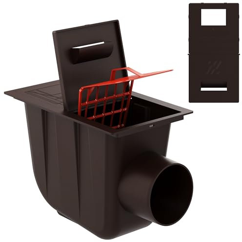 KRONO-PLAST Regenablauf Dachrinnenablauf Regensinkkasten Waagerechter Regenrohrablauf 110 mm (Braun)