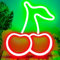 YIVIYAR Cherry Neon Wall Lights Red Neon LED Signs Cherry Neon Light Signs Neon Lights for Bedroom Neon Light Cherry 3*AA Battery/USB Powered Cherry Neon LED Light for Home Decor