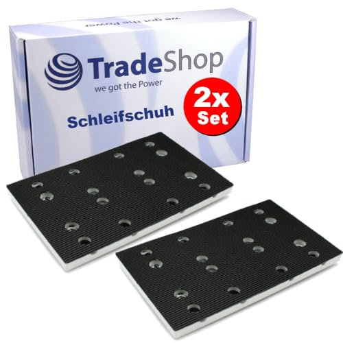 2x Trade-Shop Schleifschuh/Schleifplatte 80 x 130mm kompatibel mit Festool RS400 RTS400 RTS400REQ RTSC400 489252 (SSH-STF-80x130/12) Schwingschleifer