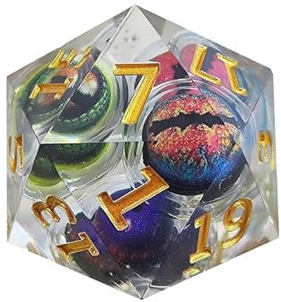 AOYEAH Liquid Core Dice Set Harz Shake Eyeball Quicksand Dice Liquid Core Harz Dice Polyed RAL Rollenspiel Würfel für Tabellen Spiele