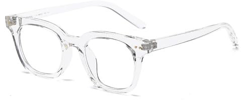KUKU VISION Blaulichtfilter Brille Damen,Übergroße Anti-Blaulicht-Brille, Computer, TV, Handy Anti-Blaulicht-Brille ohne Sehstärke (Transparent)