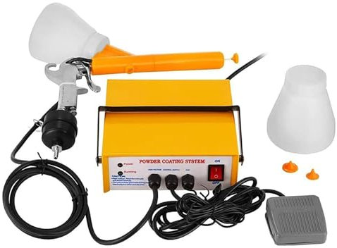 YXYLJOZ Powder Coating Gun,Electrostatic Spray Machine Set,Electric Paint Spray Gun,Spraying Gun/Power Source/Powder Cups (Yellow)