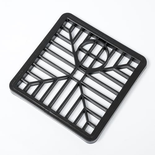 Copertura quadrata in plastica (15,2 x 15,2 cm), copertura per griglia di scarico per scarichi, copertura per scarico esterno per bloccare le foglie, copertura per grondaia quadrata esterna (1)