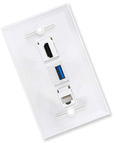 Storage Bag Placa de pared de múltiples interfaces con USB 3.0 y Cat6 RJ45 Keystones para placa frontal